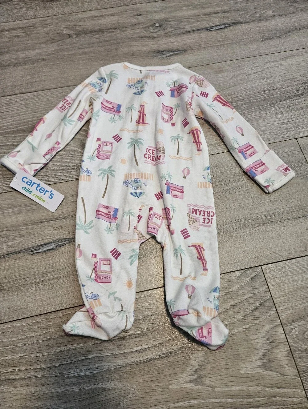 NWT Lot 5 Carters Child Of Mine Baby Girl Footed Sleep Play Pajamas 0-3 Months